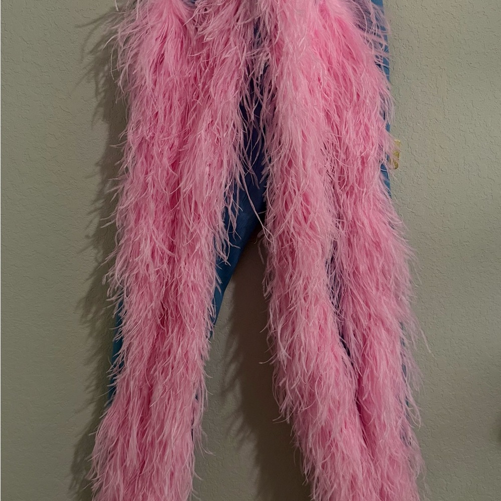 Alysse NYC Ostrich Feather Jeans